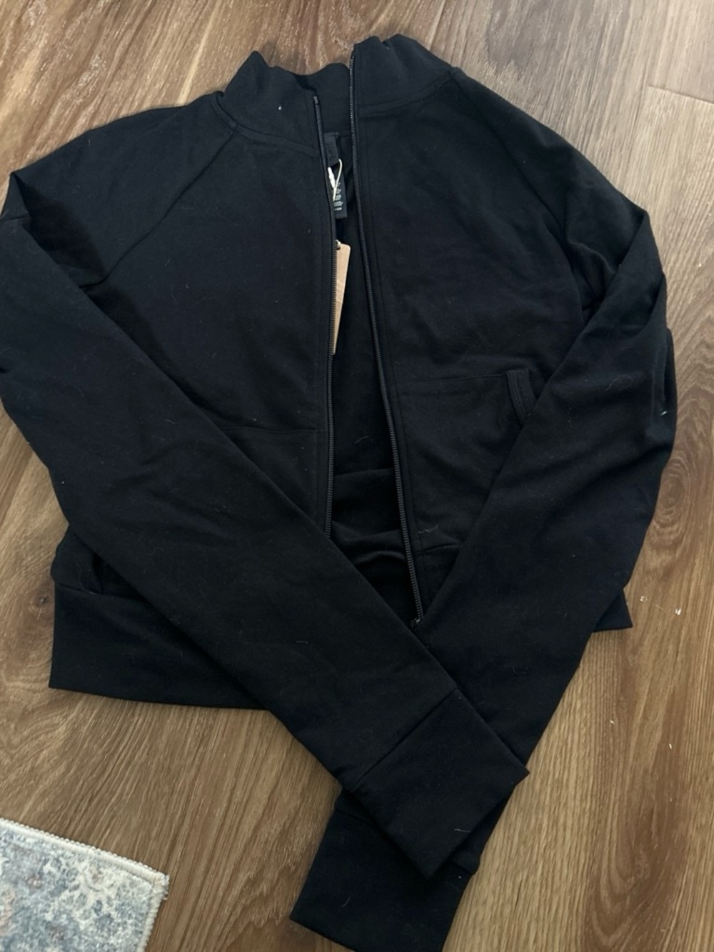 SKIMS Black Crewneck Top with Brand Tag